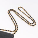 CHANEL Matelasse Chain Shoulder Bag Lamb Skin Black Gold CC Auth 187256SAM-8
