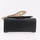CHANEL Matelasse Chain Shoulder Bag Lamb Skin Black Gold CC Auth 187256SAM-9