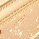 CHANEL Matelasse Chain Shoulder Bag Lamb Skin Beige Gold CC Auth 187257-23