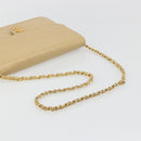 CHANEL Matelasse Chain Shoulder Bag Lamb Skin Beige Gold CC Auth 187257-7