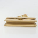 CHANEL Matelasse Chain Shoulder Bag Lamb Skin Beige Gold CC Auth 187257-5