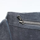 Salvatore Ferragamo Vala Chain Shoulder Bag Suede Black Silver Auth 187258A-22