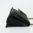 Salvatore Ferragamo Vala Chain Shoulder Bag Suede Black Silver Auth 187258A-3