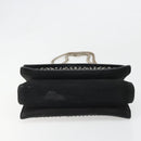 Salvatore Ferragamo Vala Chain Shoulder Bag Suede Black Silver Auth 187258A-5