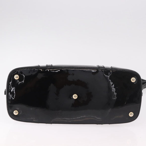 GUCCI Micro GG Canvas Bag Patent Leather 2way Outlet Black 309617 Auth 187261