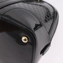 GUCCI Micro GG Canvas Bag Patent Leather 2way Outlet Black 309617 Auth 187261-17