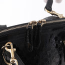GUCCI Micro GG Canvas Bag Patent Leather 2way Outlet Black 309617 Auth 187261-18