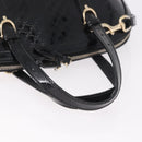 GUCCI Micro GG Canvas Bag Patent Leather 2way Outlet Black 309617 Auth 187261-7