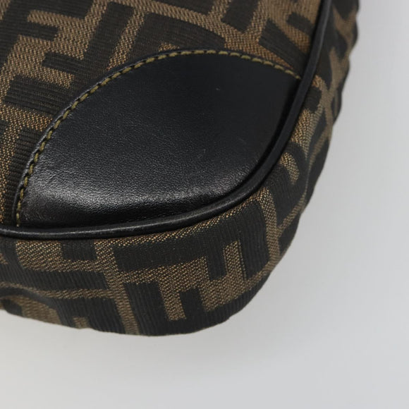 FENDI Zucca Canvas Tote Bag Black Brown Auth 187262A