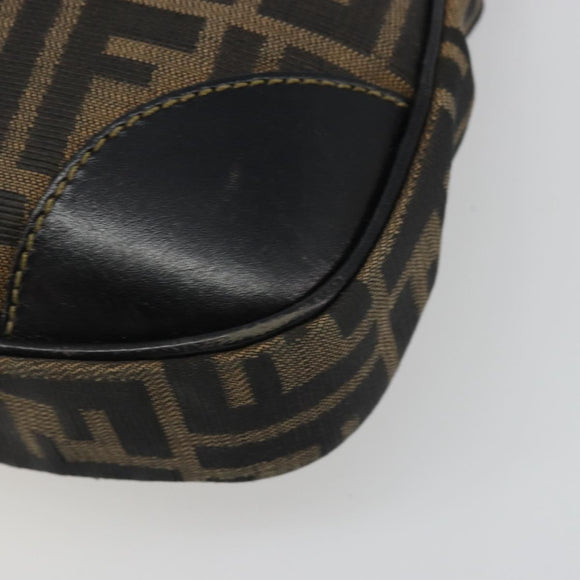 FENDI Zucca Canvas Tote Bag Black Brown Auth 187262A