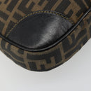 FENDI Zucca Canvas Tote Bag Black Brown Auth 187262A-13