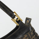 FENDI Zucca Canvas Tote Bag Black Brown Auth 187262A-14