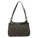 FENDI Zucca Canvas Tote Bag Black Brown Auth 187262A-3