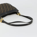 FENDI Zucca Canvas Tote Bag Black Brown Auth 187262A-7