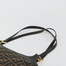 FENDI Zucca Canvas Tote Bag Black Brown Auth 187262A-8