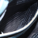PRADA Hand Bag Vittero Dino Leather 2way Blue Gold Auth 187263V-24
