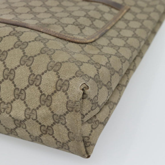 GUCCI GG Supreme Web Sherry Line Tote Bag PVC Beige Gold 378 02 003 Auth 187267