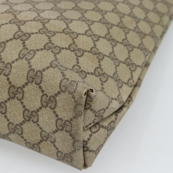 GUCCI GG Supreme Web Sherry Line Tote Bag PVC Beige Gold 378 02 003 Auth 187267