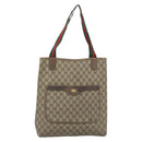 GUCCI GG Supreme Web Sherry Line Tote Bag PVC Beige Gold 378 02 003 Auth 187267-13