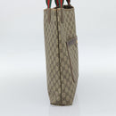 GUCCI GG Supreme Web Sherry Line Tote Bag PVC Beige Gold 378 02 003 Auth 187267-3