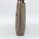 GUCCI GG Supreme Web Sherry Line Tote Bag PVC Beige Gold 378 02 003 Auth 187267-4