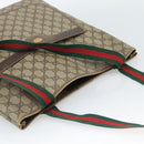 GUCCI GG Supreme Web Sherry Line Tote Bag PVC Beige Gold 378 02 003 Auth 187267-6