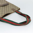 GUCCI GG Supreme Web Sherry Line Tote Bag PVC Beige Gold 378 02 003 Auth 187267-7