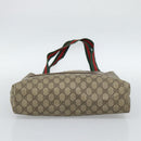 GUCCI GG Supreme Web Sherry Line Tote Bag PVC Beige Gold 378 02 003 Auth 187267-5