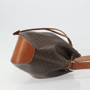 CELINE Macadam Canvas Shoulder Bag PVC Leather Black Gold Auth 187268-4