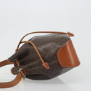 CELINE Macadam Canvas Shoulder Bag PVC Leather Black Gold Auth 187268-5