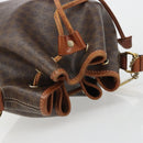 CELINE Macadam Canvas Shoulder Bag PVC Leather Black Gold Auth 187268-6