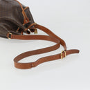 CELINE Macadam Canvas Shoulder Bag PVC Leather Black Gold Auth 187268-7