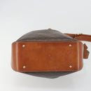 CELINE Macadam Canvas Shoulder Bag PVC Leather Black Gold Auth 187268-9