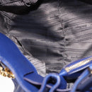 Salvatore Ferragamo Gancini Chain Shoulder Tote Bag Leather Blue Auth 187269V-22