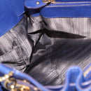 Salvatore Ferragamo Gancini Chain Shoulder Tote Bag Leather Blue Auth 187269V-23