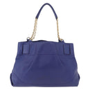 Salvatore Ferragamo Gancini Chain Shoulder Tote Bag Leather Blue Auth 187269V-2