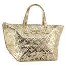 LOUIS VUITTON Monogram Miroir Bellevue GM Hand Bag Gold LV Auth 187271-1