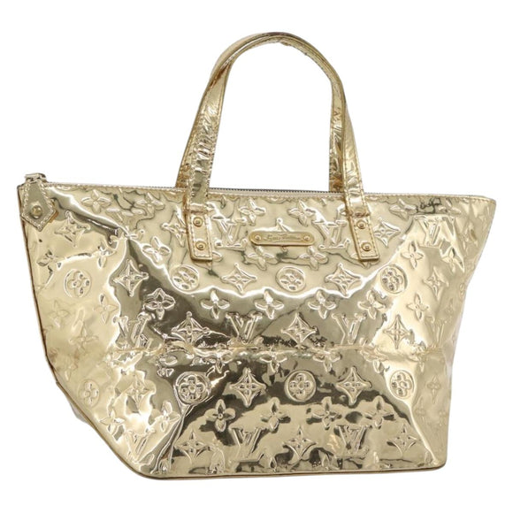 LOUIS VUITTON Monogram Miroir Bellevue GM Hand Bag Gold LV Auth 187271