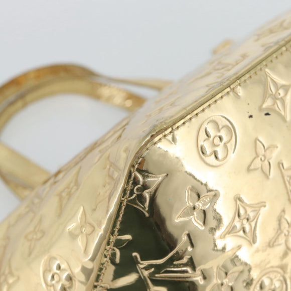 LOUIS VUITTON Monogram Miroir Bellevue GM Hand Bag Gold LV Auth 187271
