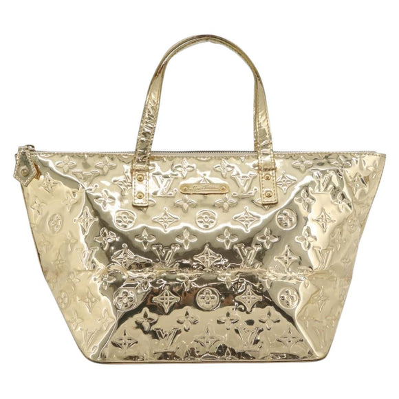 LOUIS VUITTON Monogram Miroir Bellevue GM Hand Bag Gold LV Auth 187271