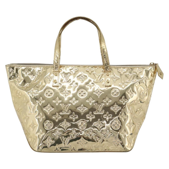 LOUIS VUITTON Monogram Miroir Bellevue GM Hand Bag Gold LV Auth 187271
