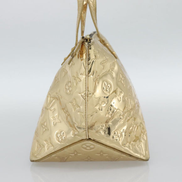 LOUIS VUITTON Monogram Miroir Bellevue GM Hand Bag Gold LV Auth 187271