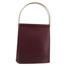 CARTIER Trinity Hand Bag Leather Bordeaux Gold Silver Auth 187273V-1