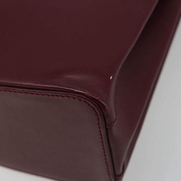 CARTIER Trinity Hand Bag Leather Bordeaux Gold Silver Auth 187273V