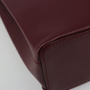 CARTIER Trinity Hand Bag Leather Bordeaux Gold Silver Auth 187273V-18