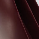 CARTIER Trinity Hand Bag Leather Bordeaux Gold Silver Auth 187273V-9