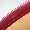 CARTIER Trinity Hand Bag Leather Bordeaux Gold Silver Auth 187273V-19
