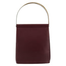 CARTIER Trinity Hand Bag Leather Bordeaux Gold Silver Auth 187273V-13
