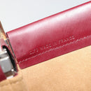 CARTIER Trinity Hand Bag Leather Bordeaux Gold Silver Auth 187273V-11