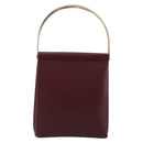 CARTIER Trinity Hand Bag Leather Bordeaux Gold Silver Auth 187273V-2